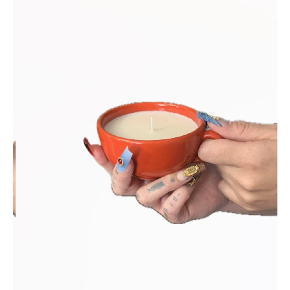 Red Tea Cup Candle